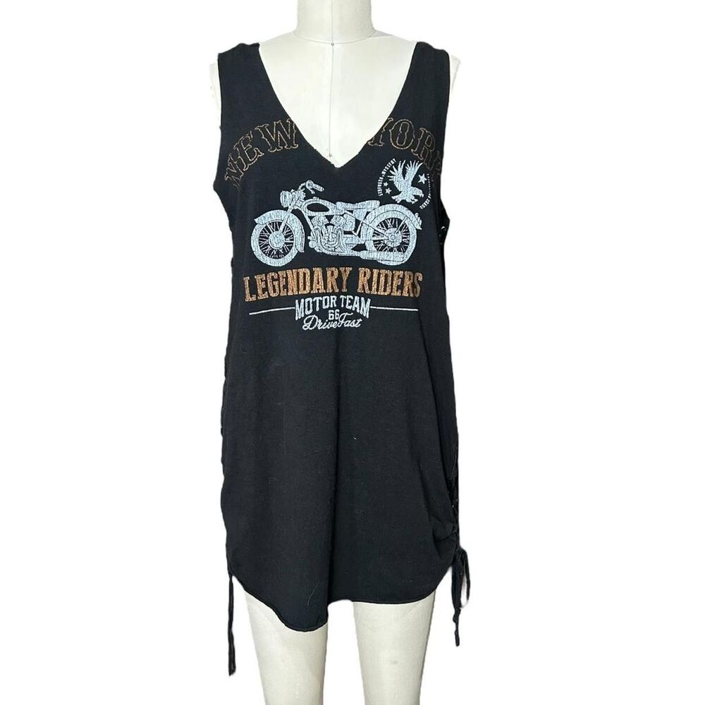 Harley-davidson Women's Black and Grey T-shirt